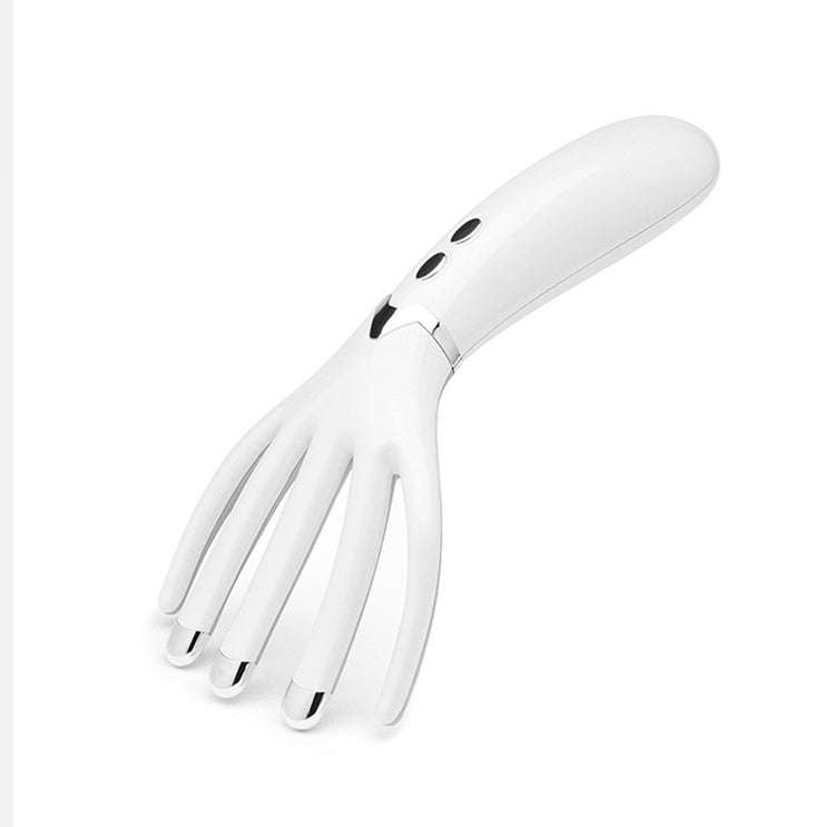 Mini Portable Rechargeable Multifunctional Head Massager Massage Comb (White)