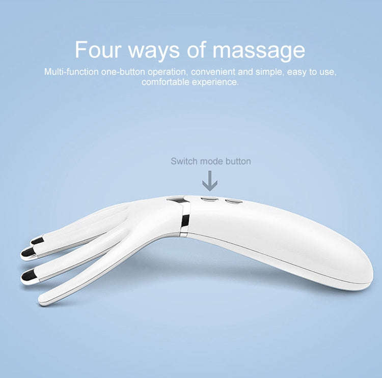 Mini Portable Rechargeable Multifunctional Head Massager Massage Comb (White)