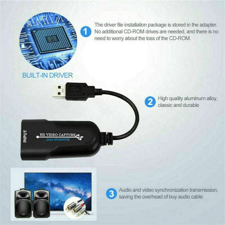 K004 HDMI to USB 3.0 UVC HD Video Capture (Black)