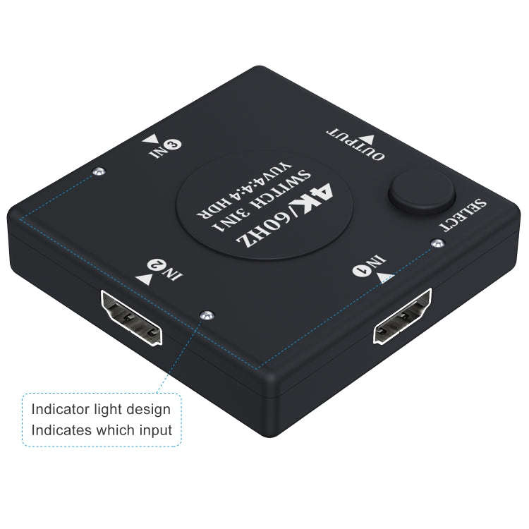 3 In 1 Out 4K 60Hz HD Video HDMI Switcher