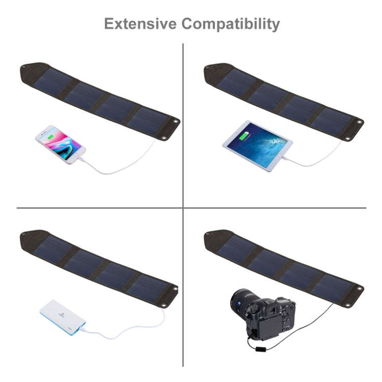 HAWEEL 14W 5V 2.4A Portable Foldable Solar Charger Outdoor Travel Rechargeable Folding Bag with 4...