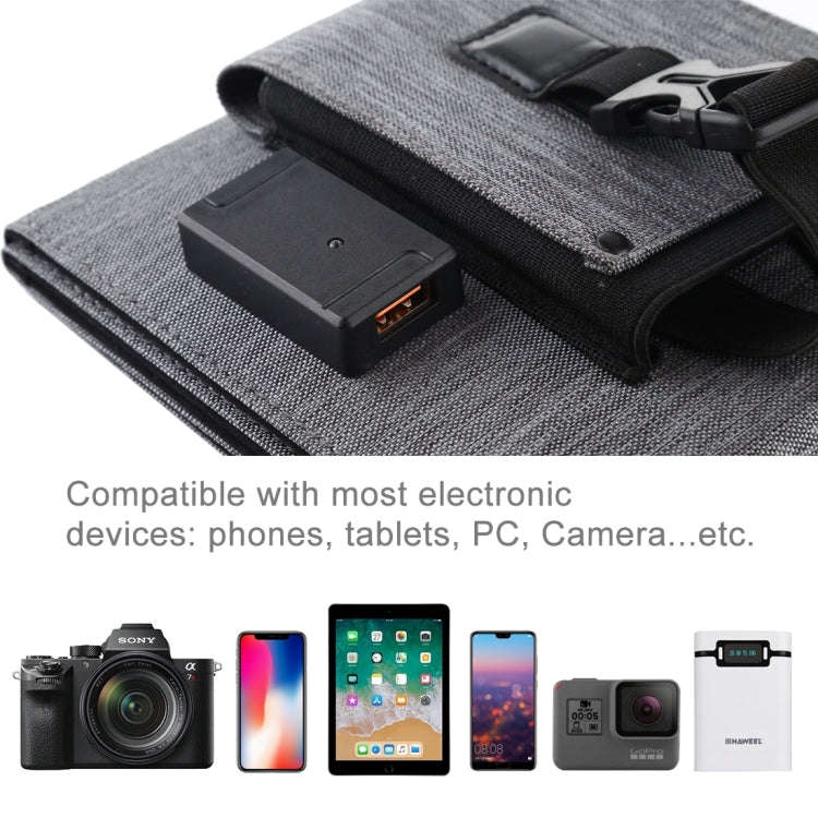 HAWEEL 14W Ultrathin Foldable Solar Panel Charger with 5V / 2.2A USB Port, Support QC3.0 and AFC(...