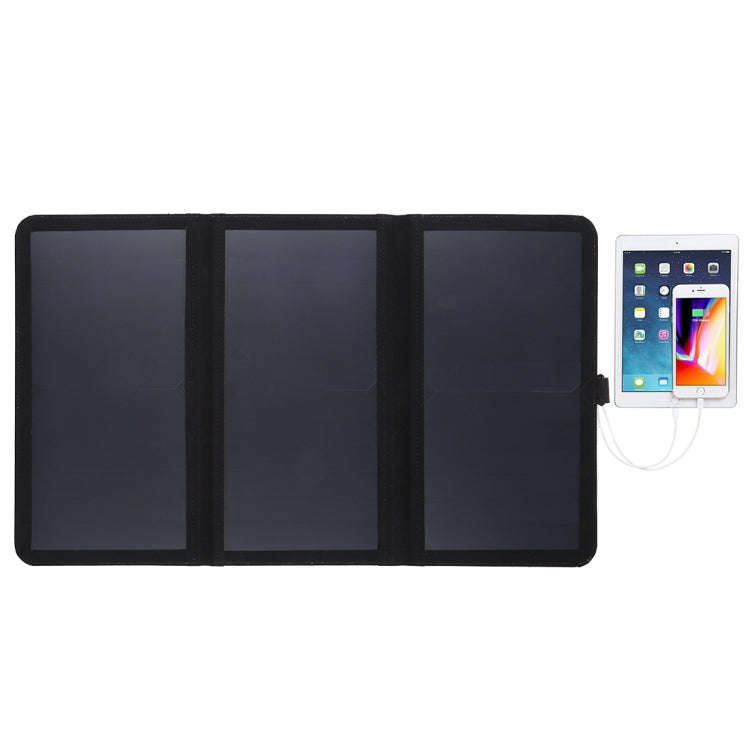 HAWEEL 21W Ultrathin 3-Fold Foldable 5V / 3A Solar Panel Charger with Dual USB Ports, Support QC3...
