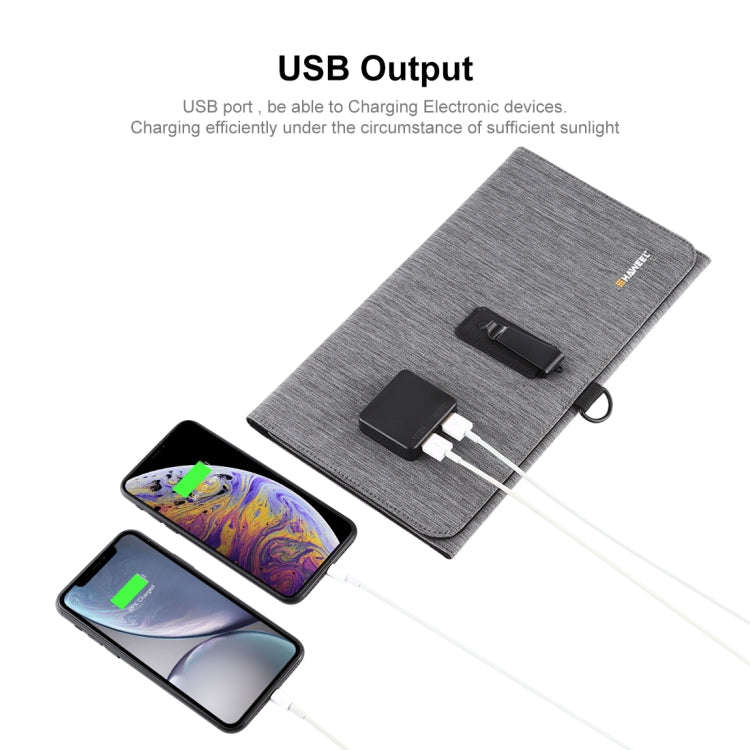 HAWEEL 21W Ultrathin 3-Fold Foldable 5V / 3A Solar Panel Charger with Dual USB Ports, Support QC3...
