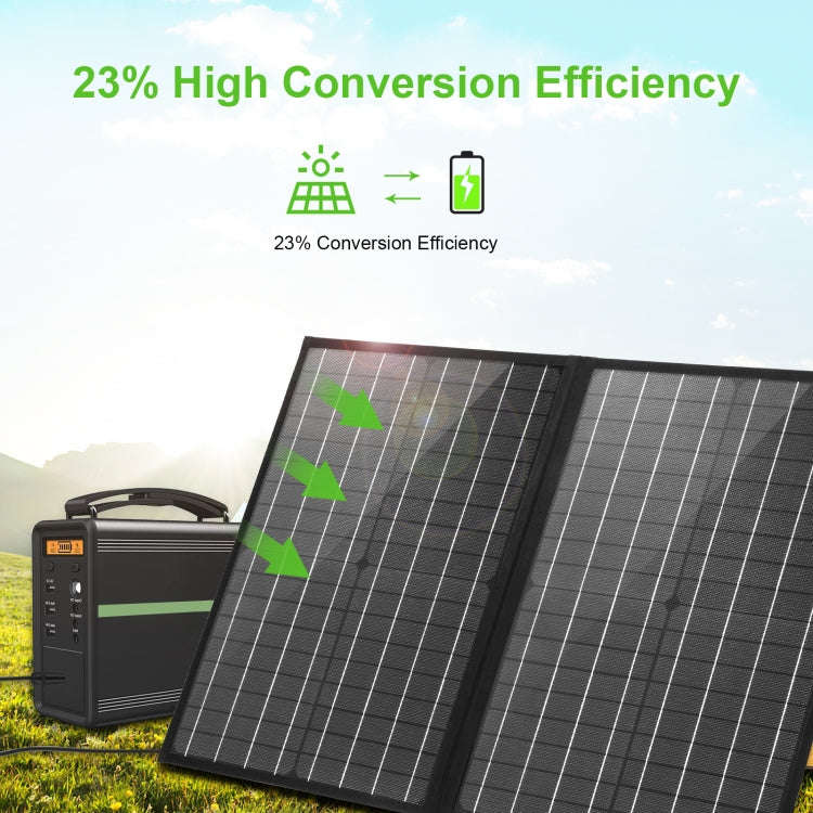 HAWEEL 50W Foldable Solar Panel Charger Travel Folding Bag(Black)