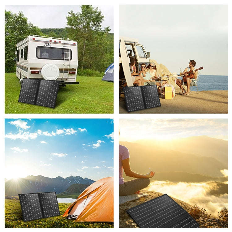 HAWEEL 50W Foldable Solar Panel Charger Travel Folding Bag(Black)