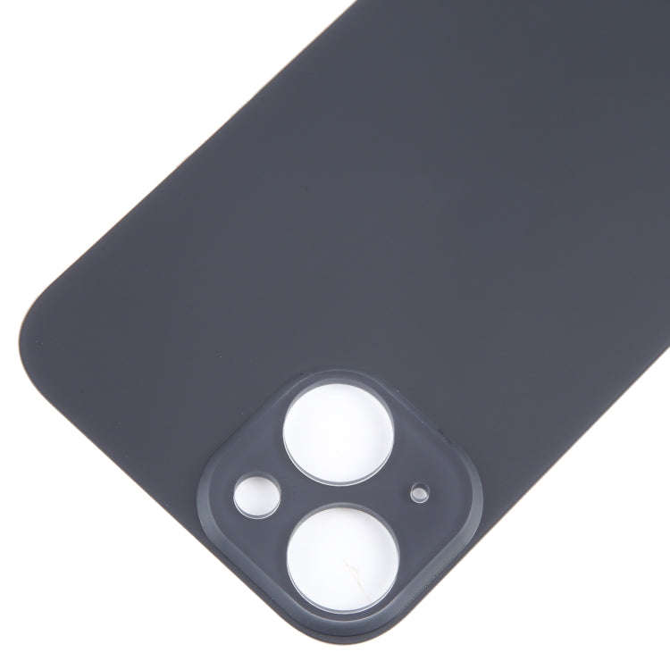 For iPhone 15 Easy Replacement Big Camera Hole Glass Back Battery Cover(Black)