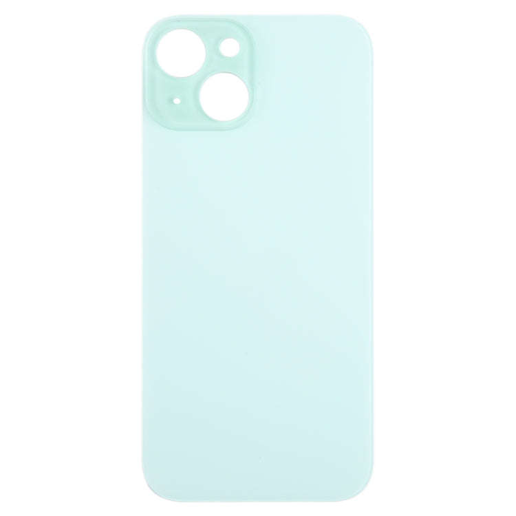 For iPhone 15 Easy Replacement Big Camera Hole Glass Back Battery Cover(Green)