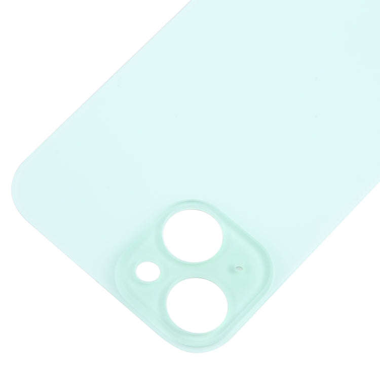 For iPhone 15 Easy Replacement Big Camera Hole Glass Back Battery Cover(Green)