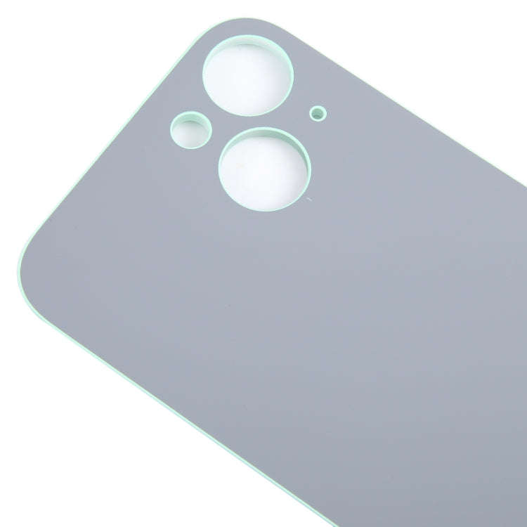 For iPhone 15 Easy Replacement Big Camera Hole Glass Back Battery Cover(Green)