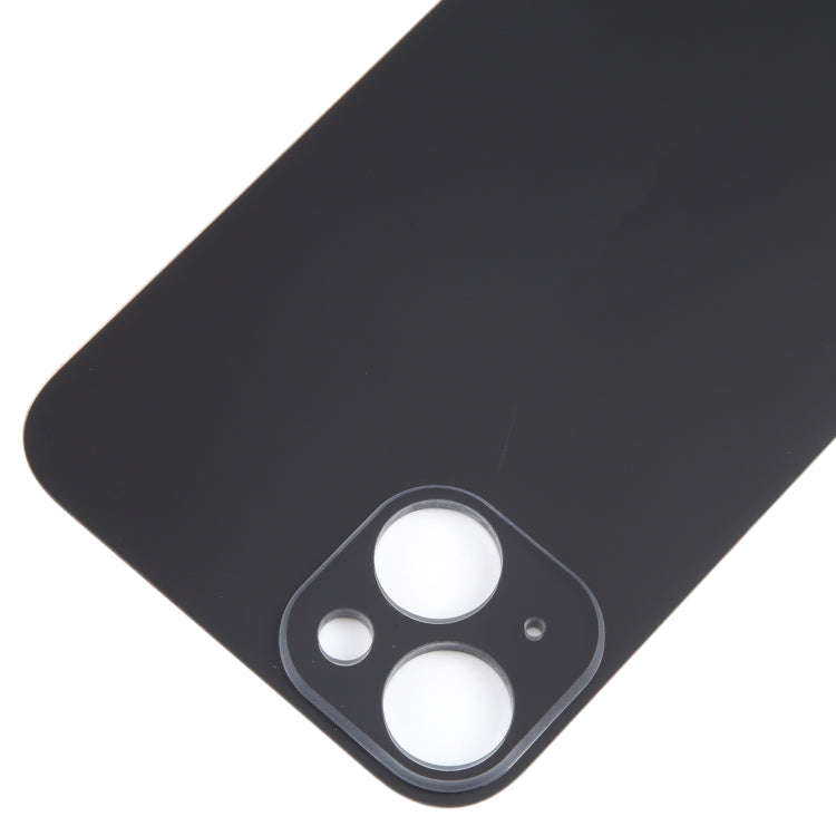 For iPhone 15 Plus Easy Replacement Big Camera Hole Glass Back Battery Cover(Black)