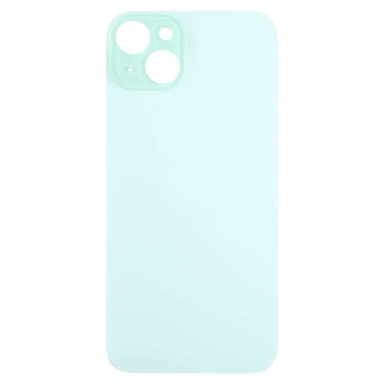For iPhone 15 Plus Easy Replacement Big Camera Hole Glass Back Battery Cover(Green)