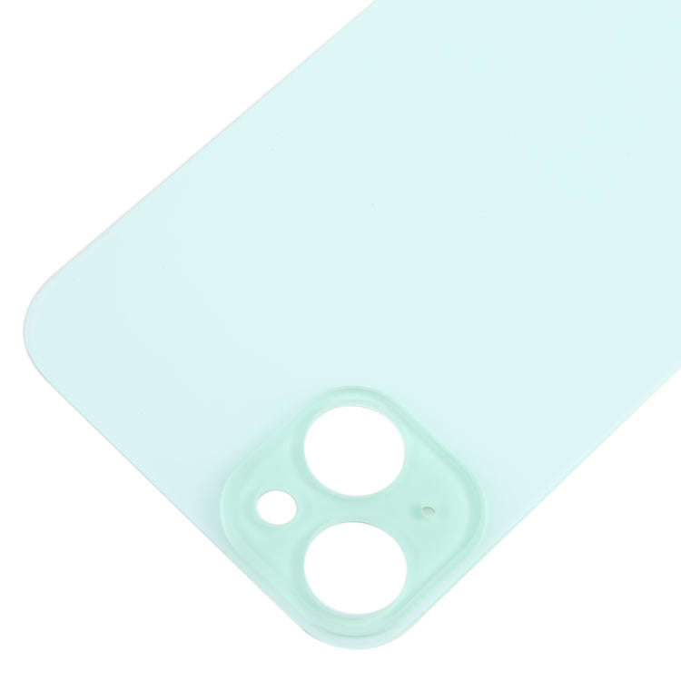 For iPhone 15 Plus Easy Replacement Big Camera Hole Glass Back Battery Cover(Green)