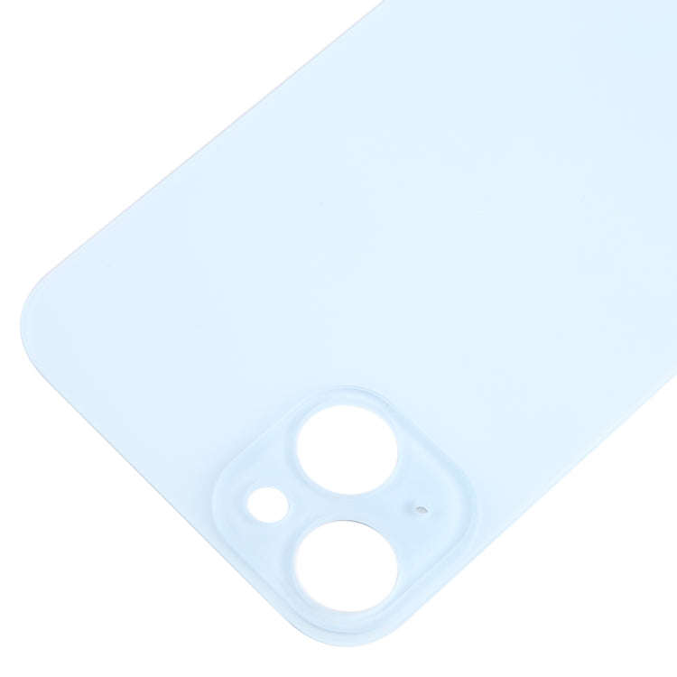 For iPhone 15 Plus Easy Replacement Big Camera Hole Glass Back Battery Cover(Blue)