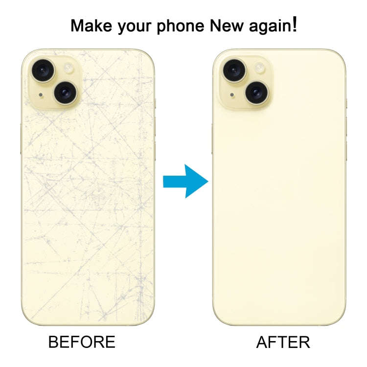 For iPhone 15 Plus Easy Replacement Big Camera Hole Glass Back Battery Cover(Yellow)