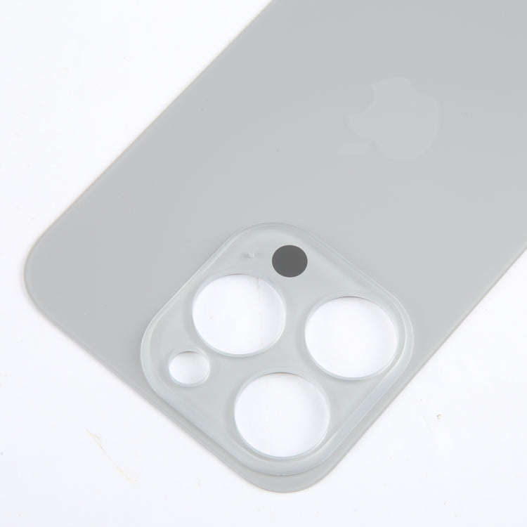 For iPhone 15 Pro Easy Replacement Big Camera Hole Glass Back Battery Cover(Titanium)
