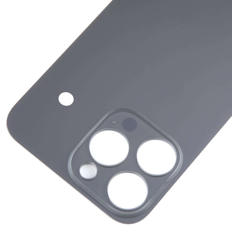 For iPhone 15 Pro Max Easy Replacement Big Camera Hole Glass Back Battery Cover(Black)