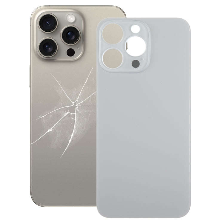 For iPhone 15 Pro Max Easy Replacement Big Camera Hole Glass Back Battery Cover(Titanium)