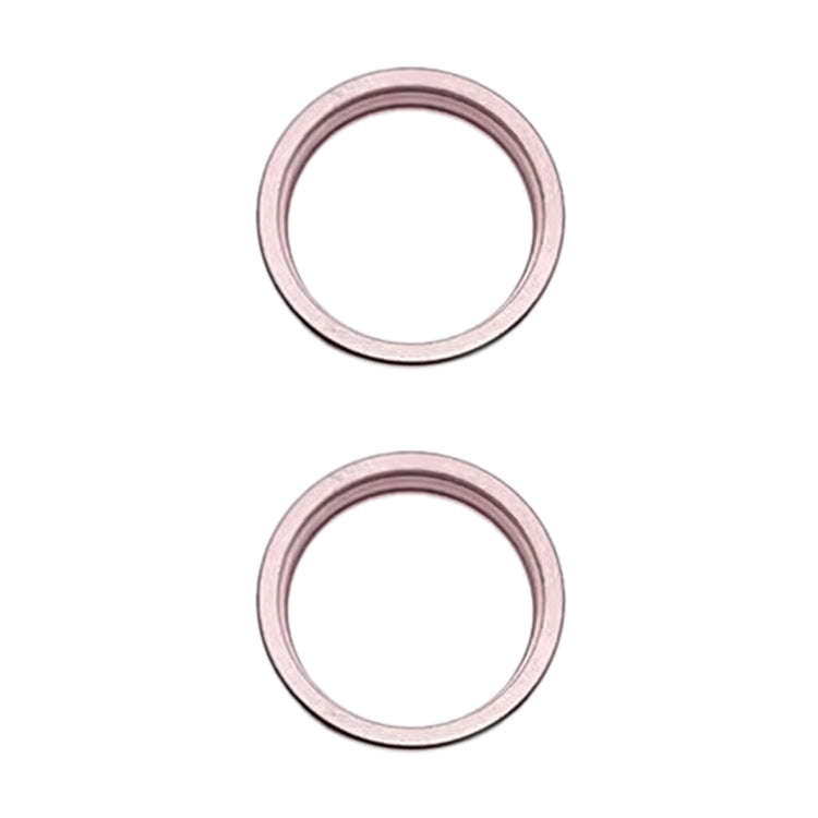 For iPhone 15 / 15 Plus 2pcs/set Rear Camera Glass Lens Metal Outside Protector Hoop Ring (Pink)