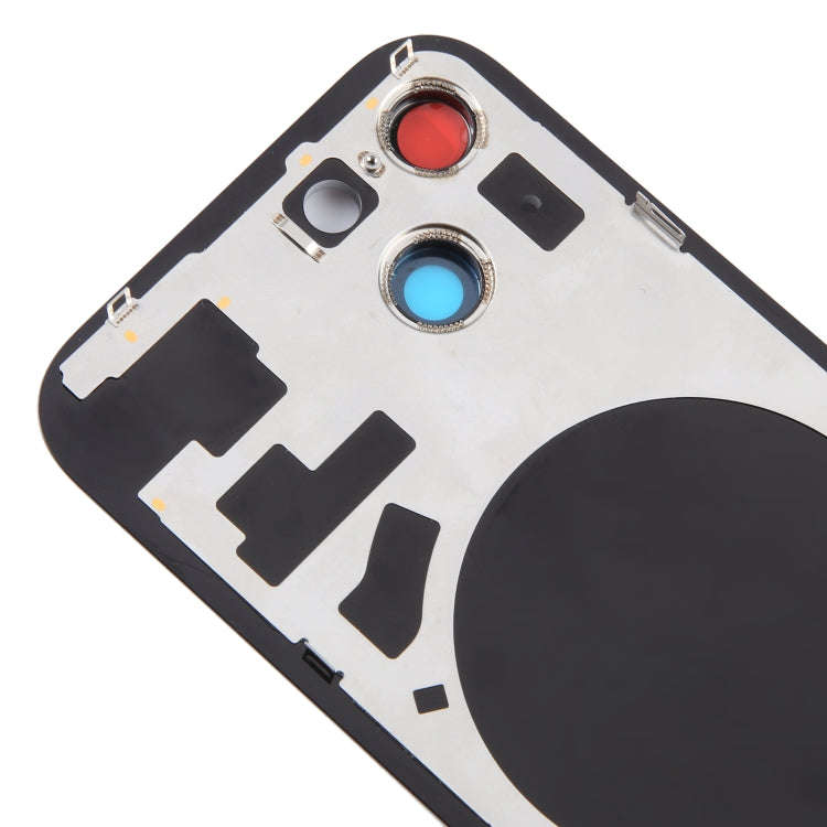 For iPhone 15 Plus Glass Battery Back Cover with Camera Lens Cover(Black)