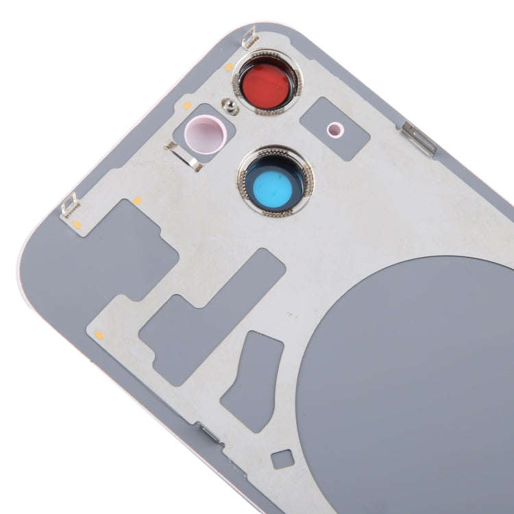 For iPhone 15 Plus Glass Battery Back Cover with Camera Lens Cover(Pink)
