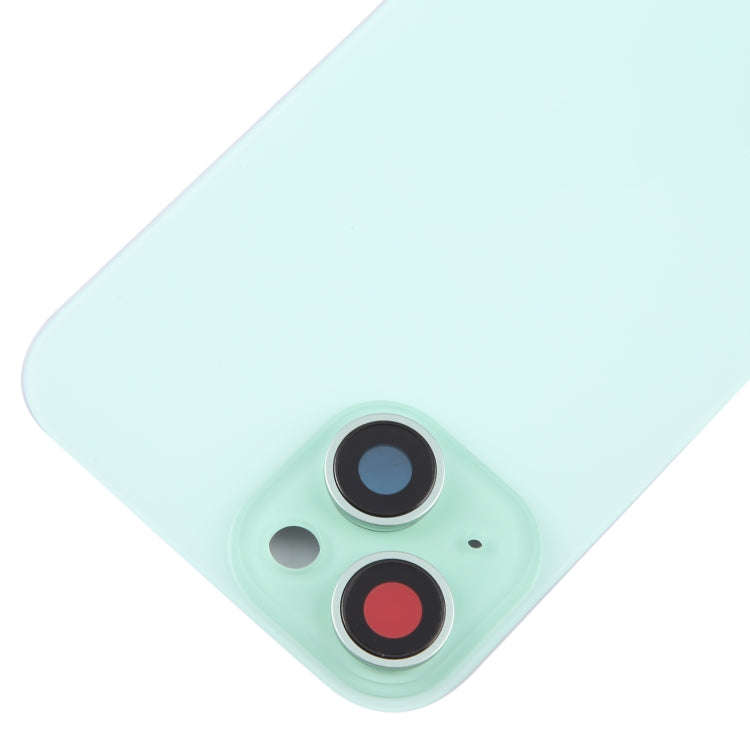 For iPhone 15 Plus Glass Battery Back Cover with Camera Lens Cover(Green)