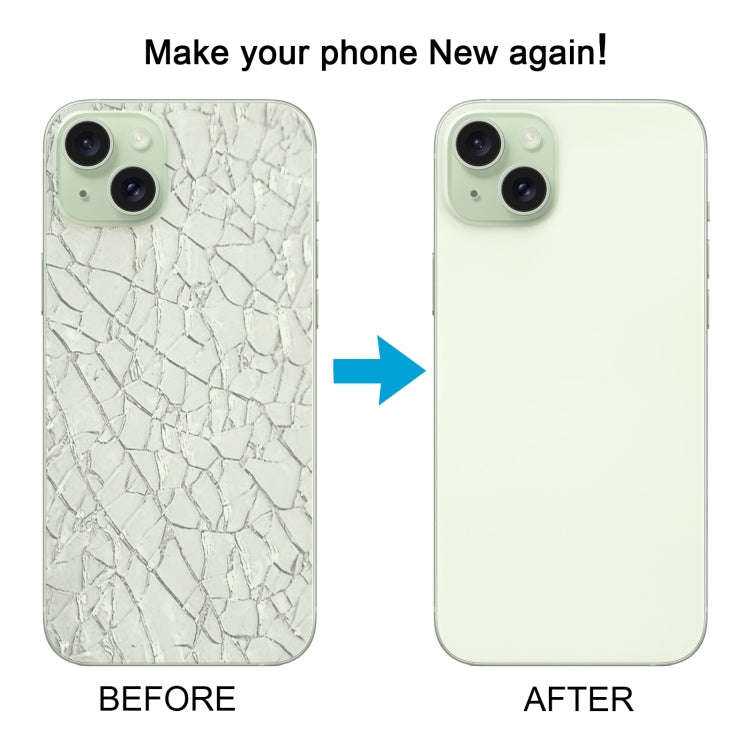 For iPhone 15 Plus Glass Battery Back Cover with Camera Lens Cover(Green)