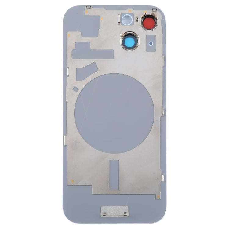 For iPhone 15 Plus Glass Battery Back Cover with Camera Lens Cover(Blue)