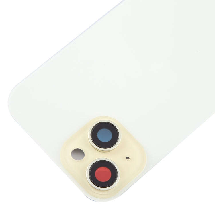 For iPhone 15 Plus Glass Battery Back Cover with Camera Lens Cover(Yellow)