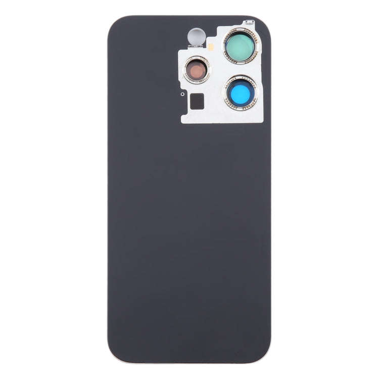 For iPhone 15 Pro Glass Battery Back Cover with Camera Lens Cover(Grey)