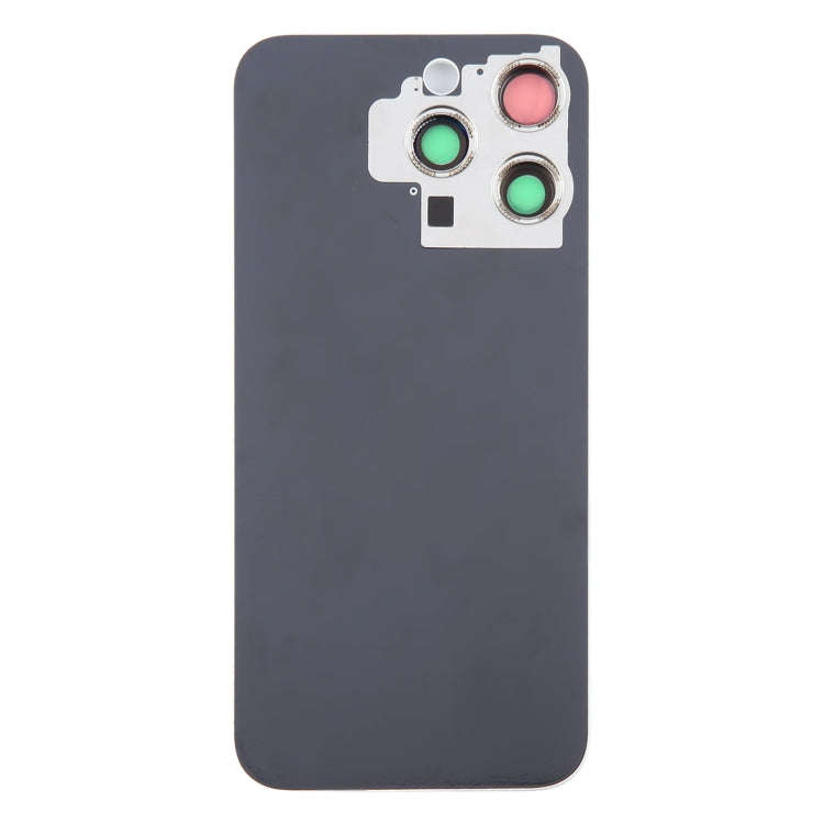 For iPhone 15 Pro Max Glass Battery Back Cover with Camera Lens Cover(White)