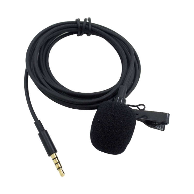 ZS0154 Recording Clip-on Collar Tie Mobile Phone Lavalier Microphone, Cable length: 1.2m (Black)