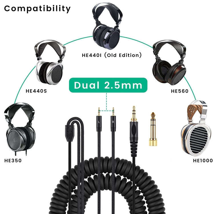ZS0228 Headphone Audio Cable for HIFIMAN HE400i HE560 1000 (Black)