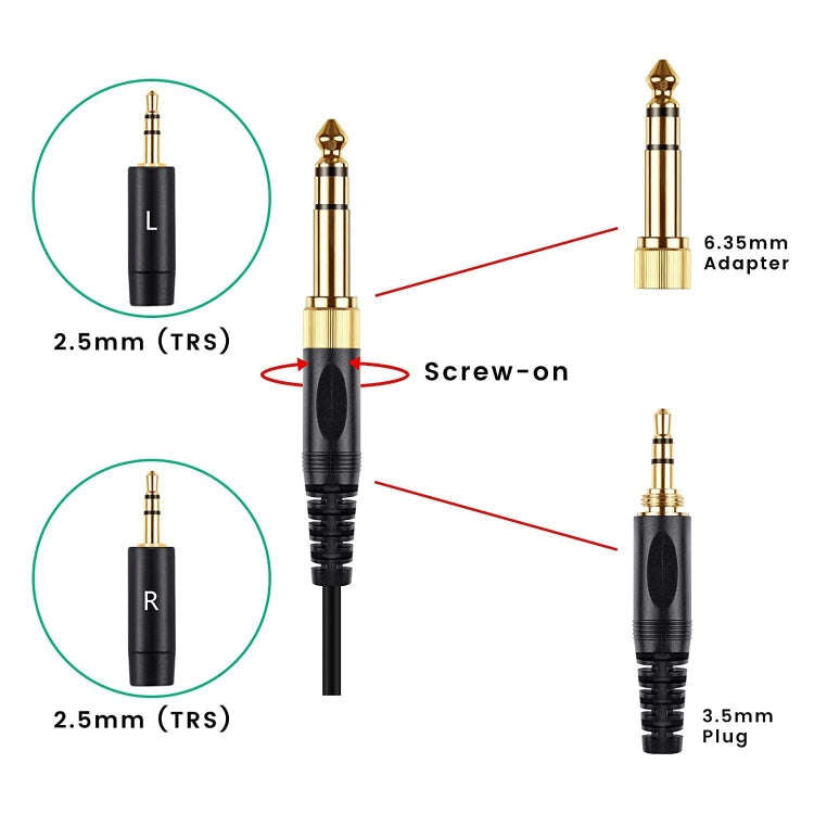 ZS0228 Headphone Audio Cable for HIFIMAN HE400i HE560 1000 (Black)