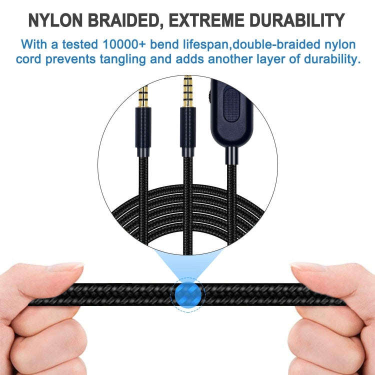 ZS0193 Headphone Audio Cable for Logitech Astro A10 A40 (Black)