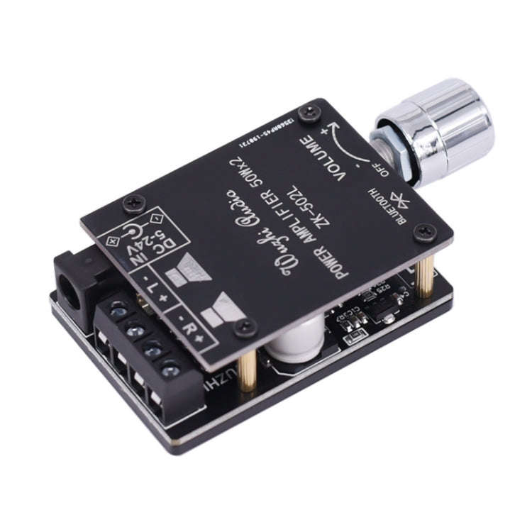 ZK-502L Bluetooth 5.0 12/24V Wireless Stereo Audio Digital Power Amplifier Board 50Wx2 Bluetooth ...