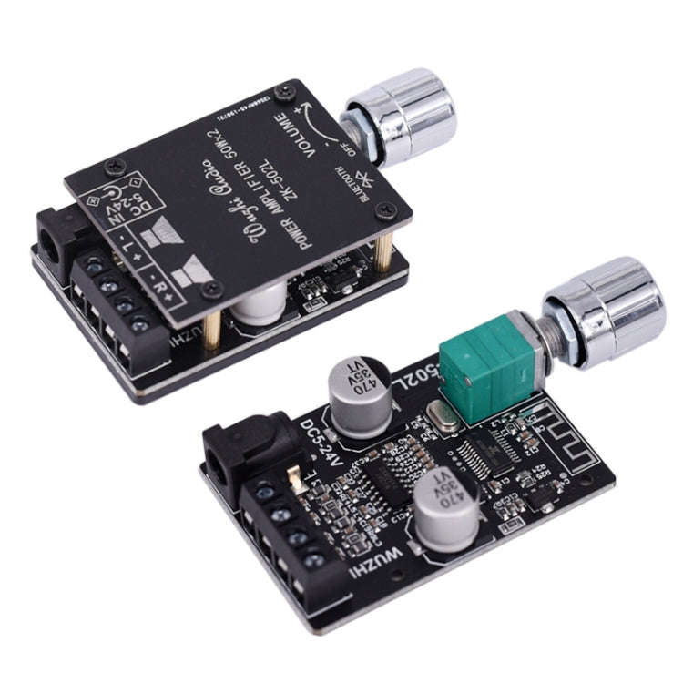 ZK-502L Bluetooth 5.0 12/24V Wireless Stereo Audio Digital Power Amplifier Board 50Wx2 Bluetooth ...