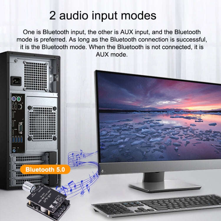 ZK-502L Bluetooth 5.0 12/24V Wireless Stereo Audio Digital Power Amplifier Board 50Wx2 Bluetooth ...