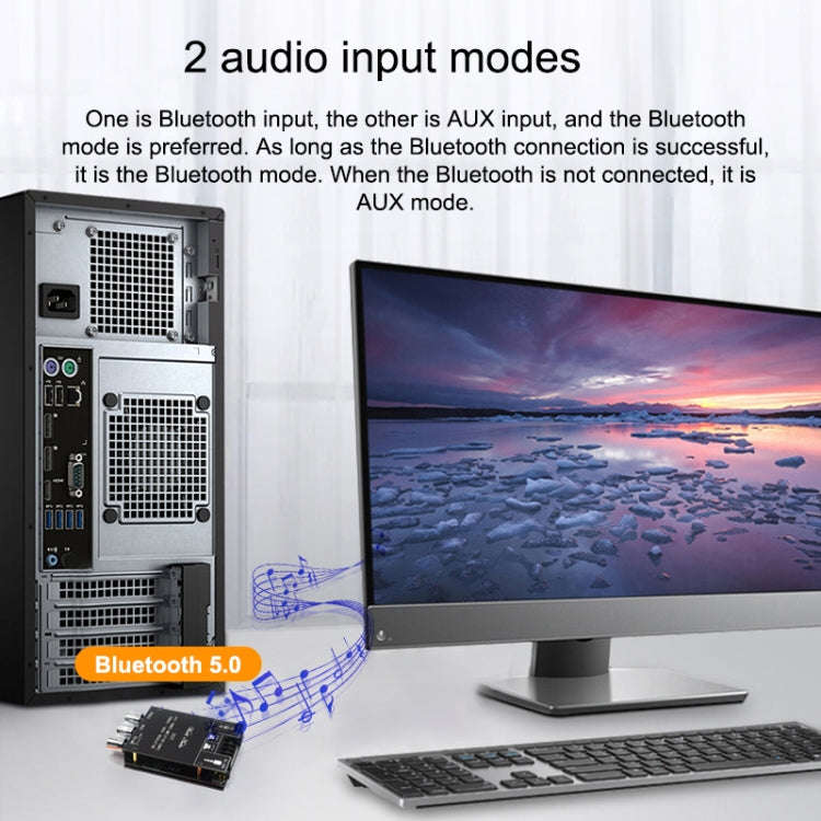 ZK-502T Bluetooth 5.0 50W x 2 Wireless TPA3116D2 Stereo HiFi Class D Amplifier Board Stereo Audio...