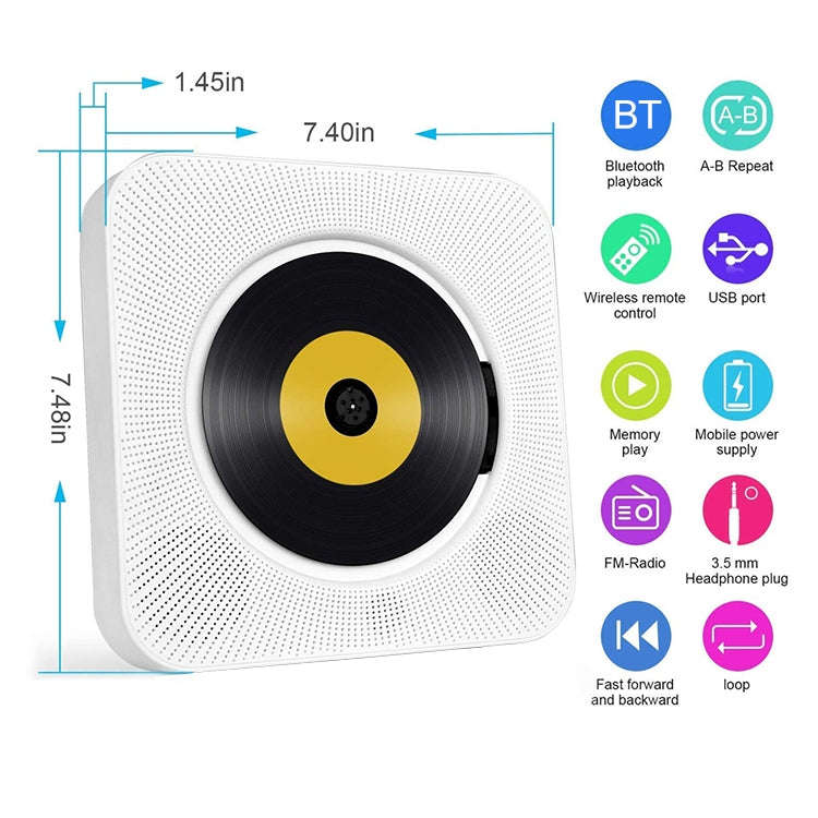 The Second Generation Portable Digital Display Bluetooth Speaker CD Player with Remote Control (P...