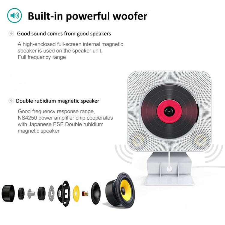 The Second Generation Portable Digital Display Bluetooth Speaker CD Player with Remote Control (P...