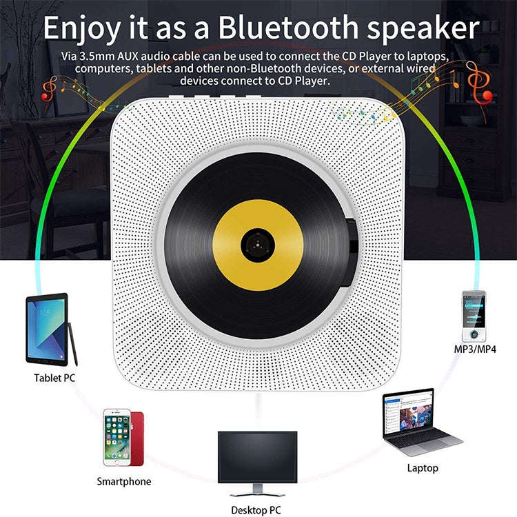 The Second Generation Portable Digital Display Bluetooth Speaker CD Player with Remote Control (P...