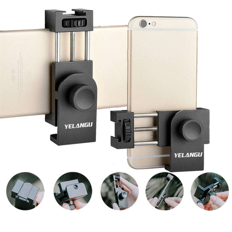 YELANGU PC03 Folding Phone Holder Horizontal Vertical Shooting Phone Clamp Holder Bracket(Black)
