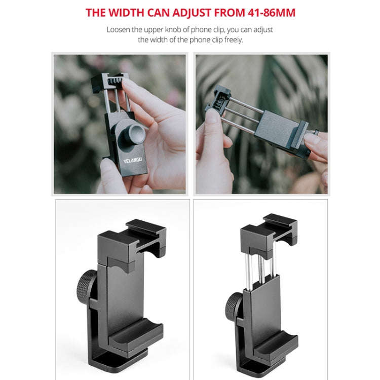 YELANGU PC03 Folding Phone Holder Horizontal Vertical Shooting Phone Clamp Holder Bracket(Black)