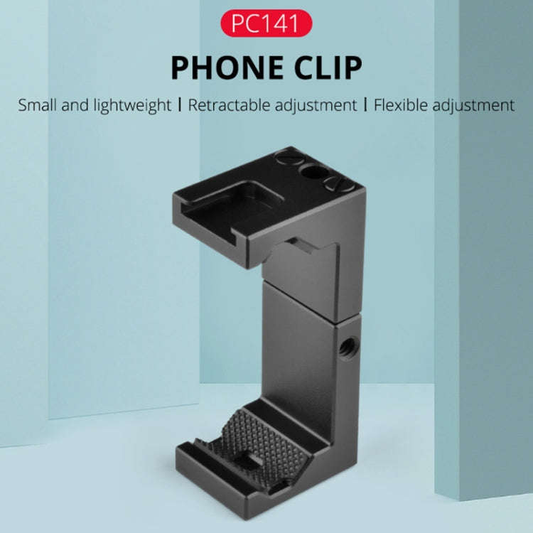 YELANGU PC141 Spring Style Auto Telescopic Phone Holder Bracket with Cold Shoe Base Mount(Black)