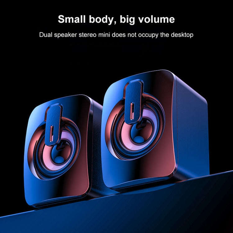 A2 USB 2.0 Wire-controlled Non-luminous Mobile Phone Computer Mini Desktop Speaker(Black)