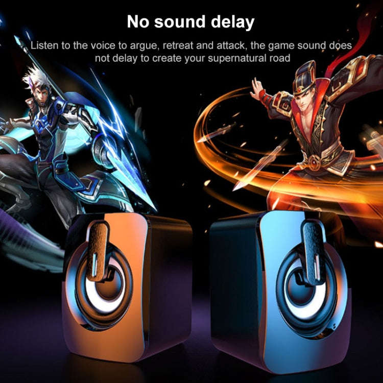 A2 USB 2.0 Wire-controlled Non-luminous Mobile Phone Computer Mini Desktop Speaker(Black)