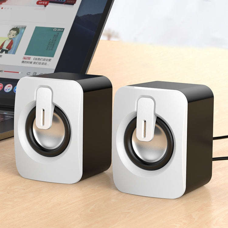 A1 USB Mini High Volume Wired Speaker, Bluetooth Version(White)