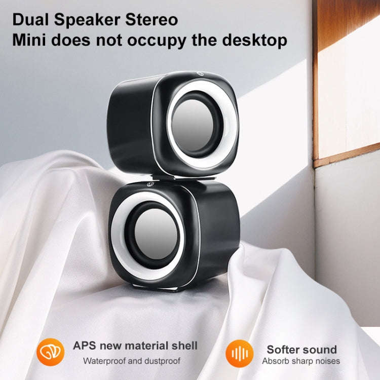 A1 Upgraded Version USB Wire-controlled 4D Stereo Sound Mini Wired Speaker, Cable Length: 1.3m(Wh...