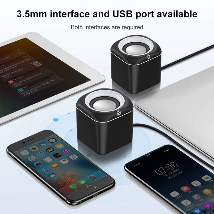 A1 Upgraded Version USB Wire-controlled 4D Stereo Sound Mini Wired Speaker, Cable Length: 1.3m(Wh...